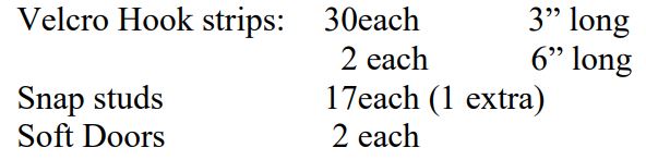 Polaris Ranger Falcon Ridge Soft Doors and Rear Window - parts list