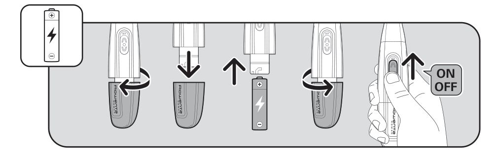 Rowenta TN3651F0 Nomad Shaver - installation battery