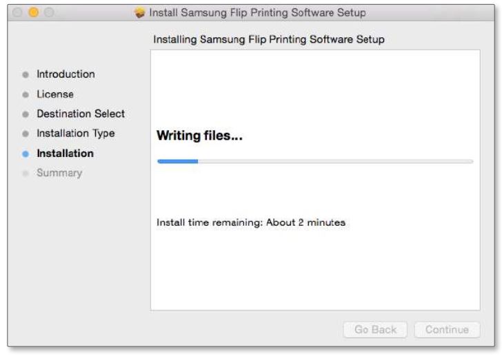 SAMSUNG Flip Printing Software - The entire install process takes approximately 5 minutes