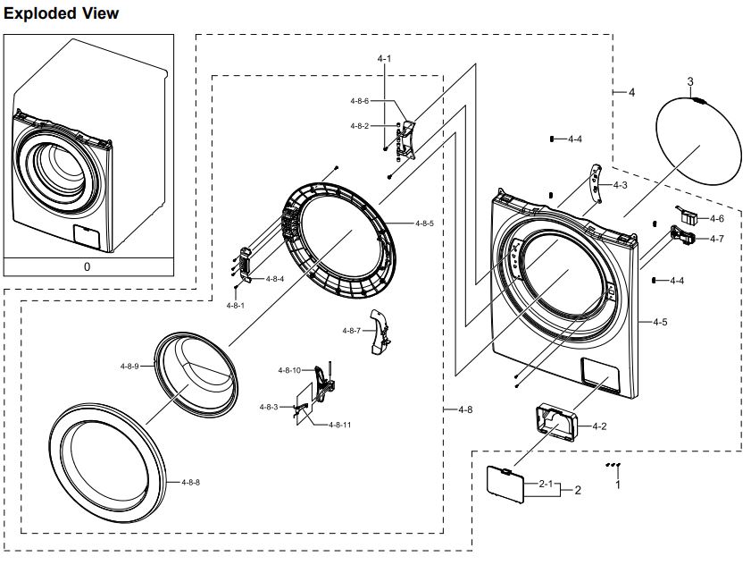 SAMSUNG WW11R64FU0M-SA Fridge Instructions - Assy Front