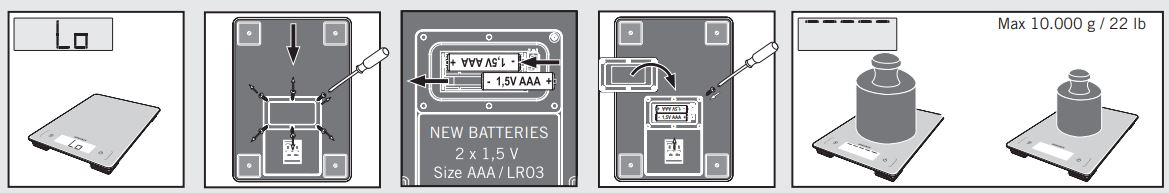 SOEHNLE 66225 Page Aqua Proof Kitchen Scale Instructions - Messages
