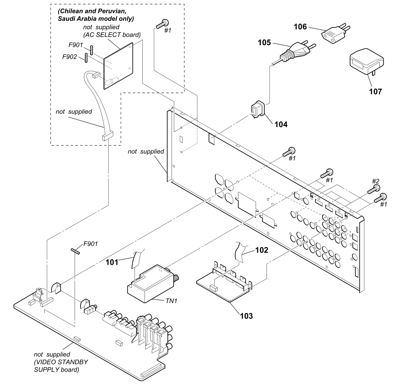 SONY STR-KM5500 Multi Channel AV Receiver - BACK PANEL SECTION