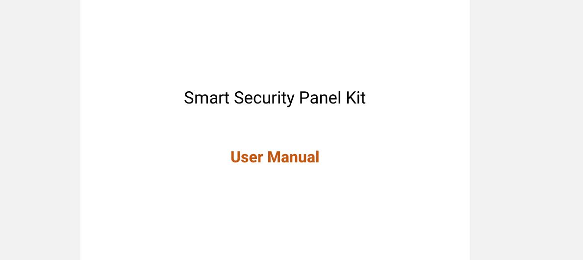 SOUJAMAO Smart Security Panel Kit User Manual
