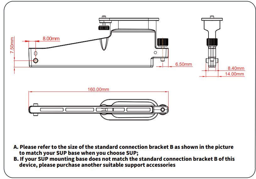STERMAY M1 Underwater Scooter User Manual - Please refer to the size of the standard connection