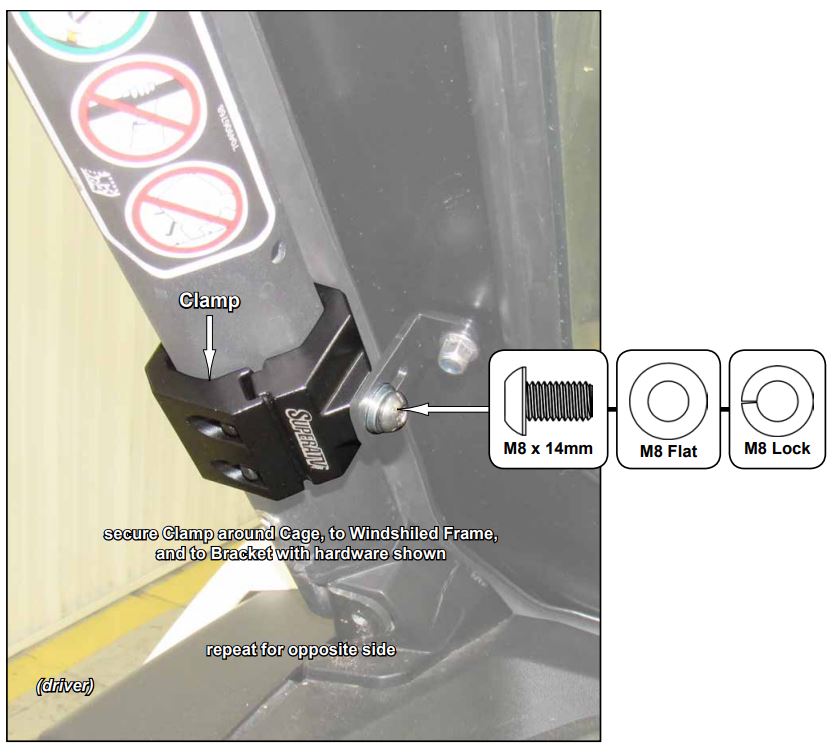 SUPERATV Glass Windshield for Can Am Maverick Trail Instruction Manual - install Vent Covers to Frame