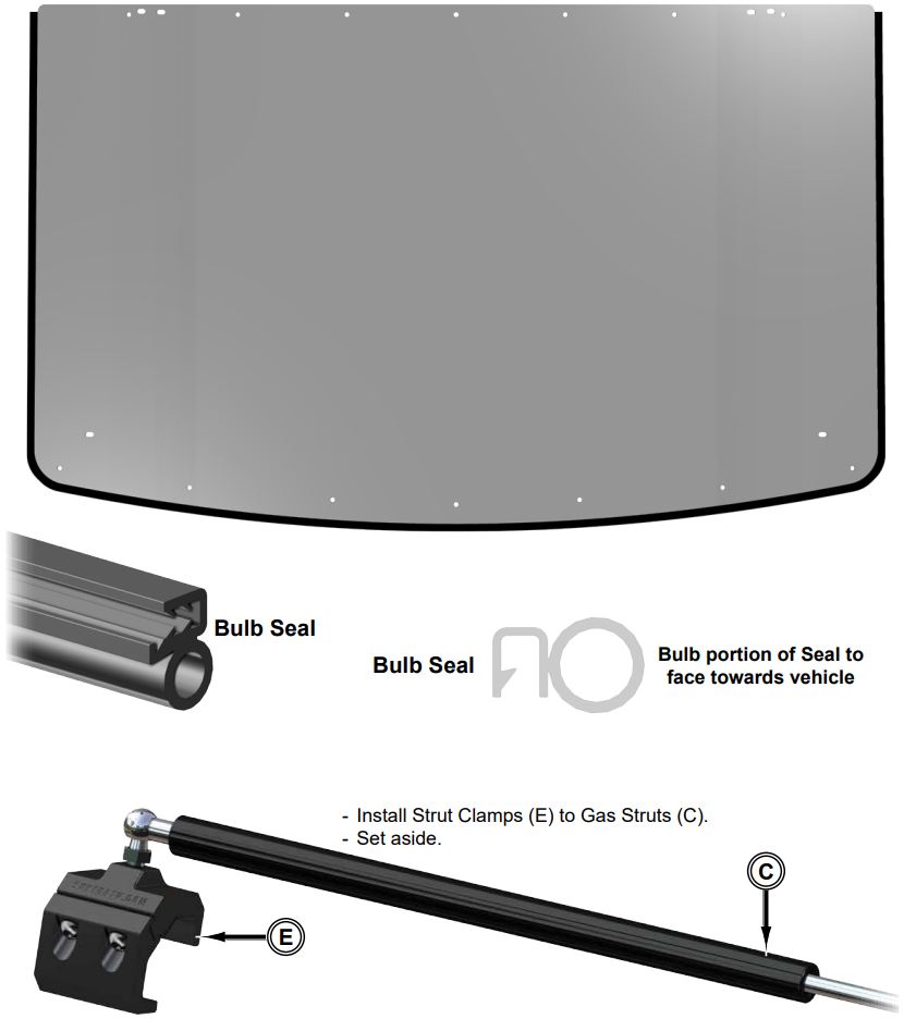 SUPERATV Polaris Ranger XP 900 Scratch Resistant Flip Windshield Instruction Manual - To ease installation
