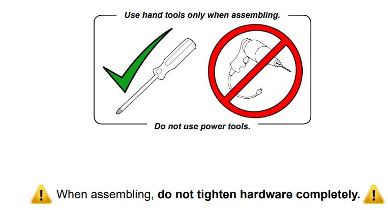 SUPERATV Polaris Ranger XP 900 Scratch Resistant Flip Windshield Instruction Manual - Use hand tools only when assembling