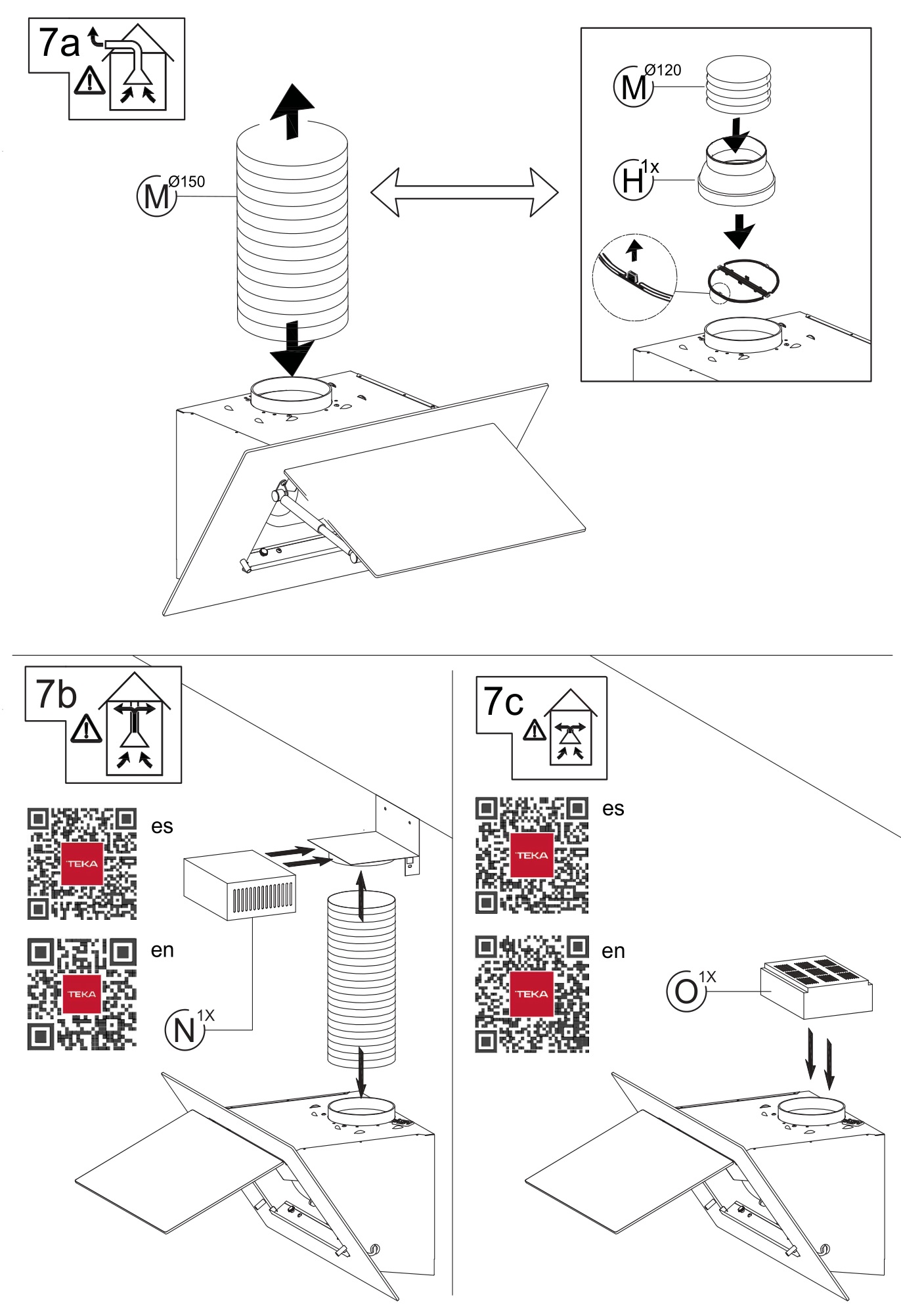 TEKA DVT PRO SERIES Kitchen Hoods - figure 7A,7B