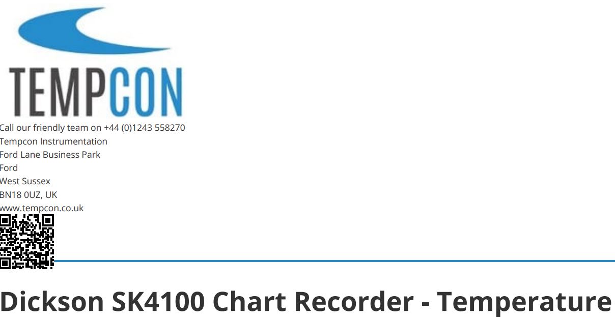 TEMPCON Dickson SK4100 Chart Recorder Temperature Instructions