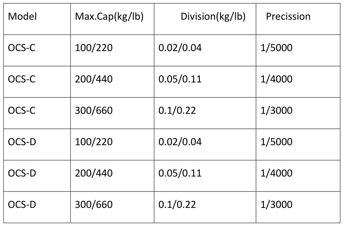 TOPMAQ OCS-D Small Crane Scale - Capacity and Divison