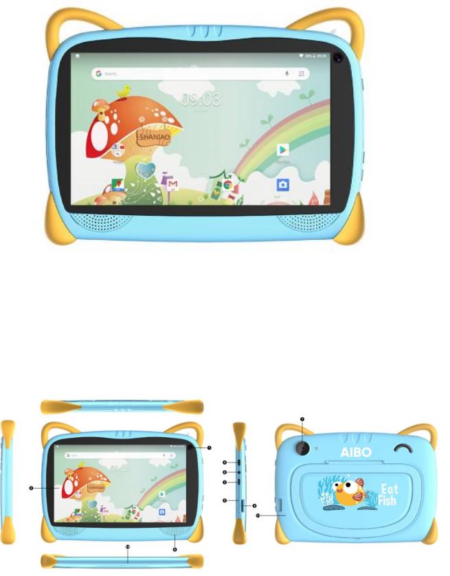 Tablets 7 Inch Android Tablet User Manual - UNIT OVERVIEW