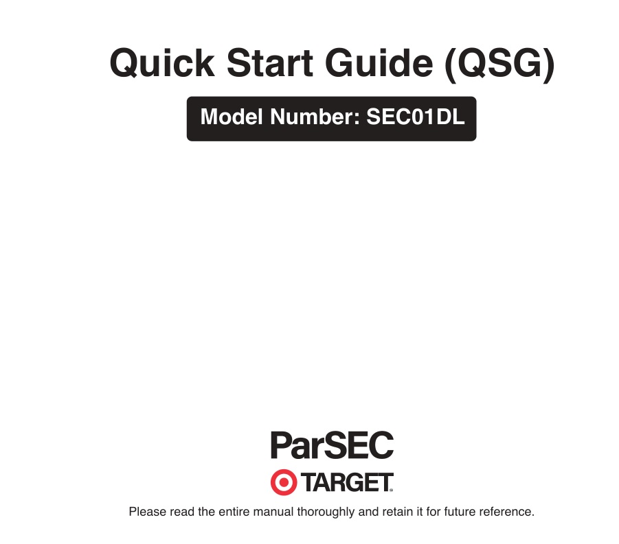 Target SEC01DL Parallel Shelf Edge Camera User Guide