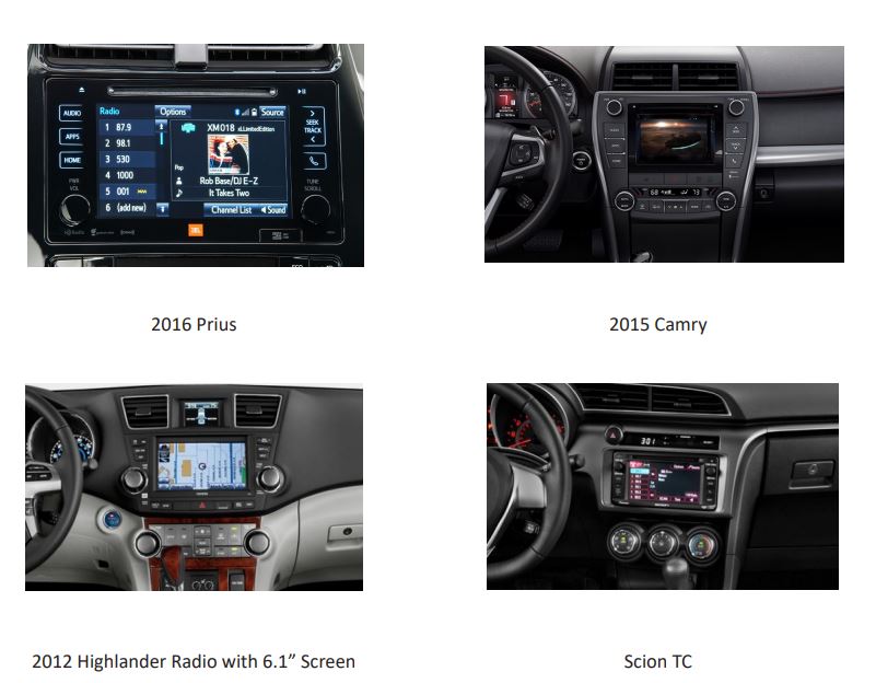 WVITY-01 Wi-Fi Connectivity for Select Toyota & Scion Vehicles 2012-2018 User Manual - RADIO COMPATIBILITY