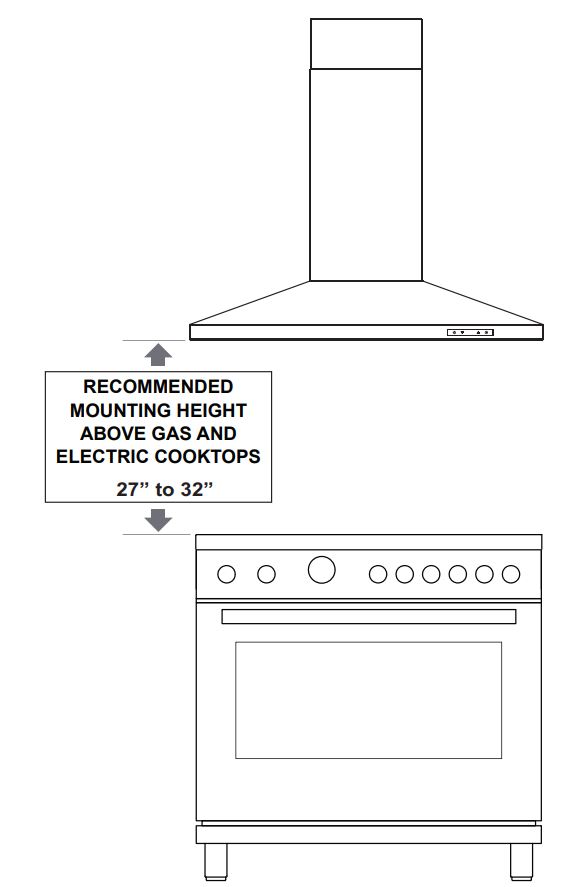 XO Appliance XOJ30SC 30 Inch Wall Mount Chimney Range Installation Guide - HIGHS AND LOWS