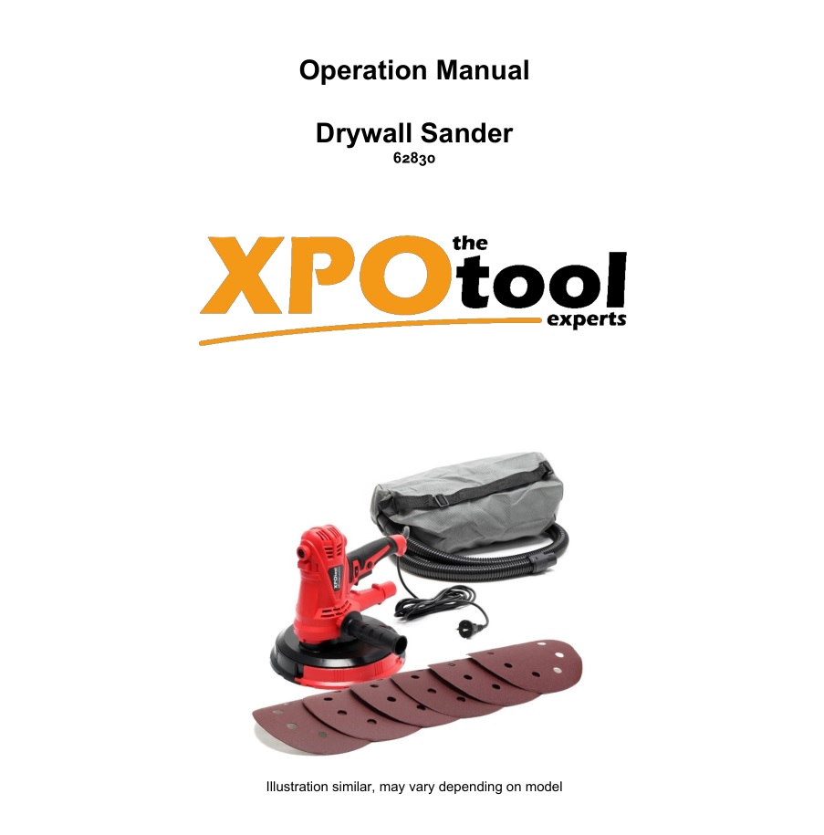 XPOtool 62830 Drywall Sander User Manual