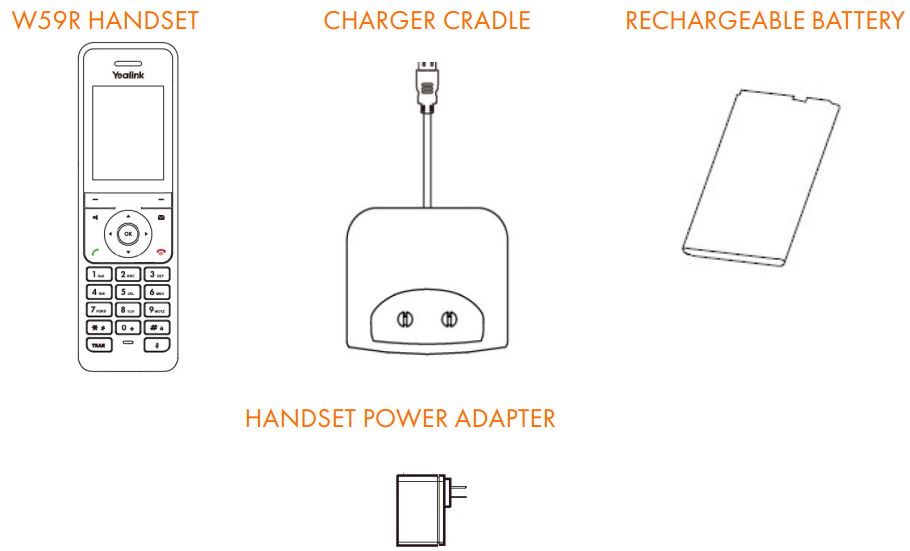 Yealink W79P Cordless DECT Base Ruggedized Handset User Manual - SETTING UP THE W59R HANDSET