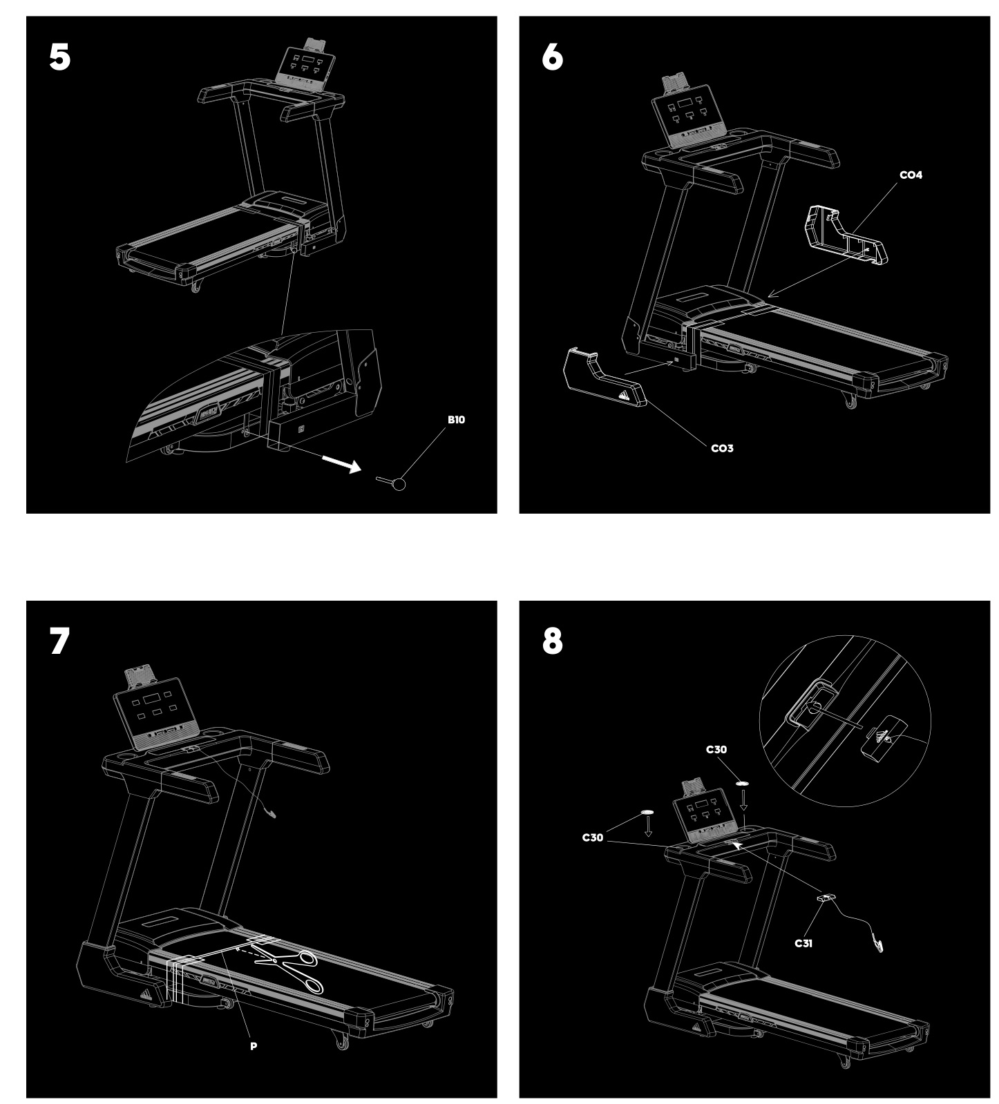 adidas T-19i Bluetooth Treadmill - Assembly figure 5-8