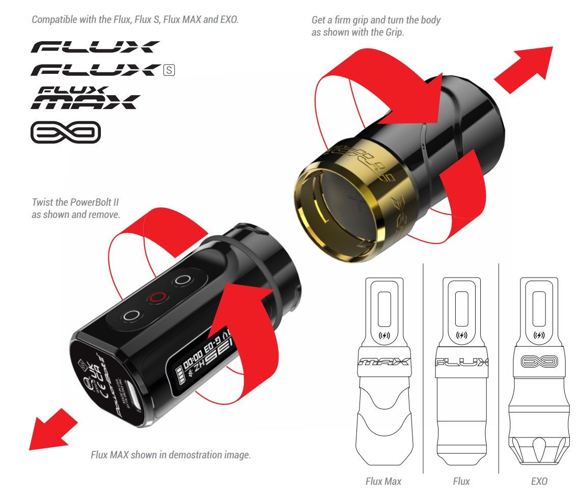 darklab PowerBolts II USB-C Battery User Manual - DETACHING THE POWERBOLT II