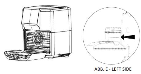 deco chef DCAIRD12BLK 12.7QT Digital Air Fryer Oven, with 3 Racks Instruction Manual - Placing Rotisserie Spit