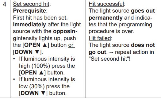 elero Combio-868 LI Built In Radio Receiver for Lighting Systems Instruction Manual - Synchronous programming mode