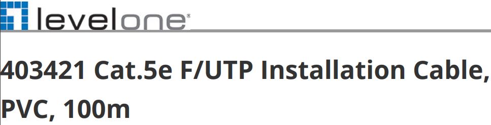 level one 403421 Cat.5e F-UTP Installation Cable Instructions