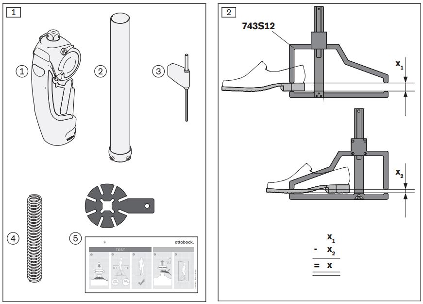 ottobock 3R80 Modular Knee Joint Instruction Manual - Fig 1,2