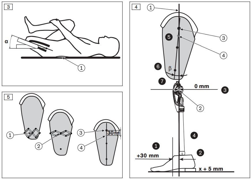 ottobock 3R80 Modular Knee Joint Instruction Manual - Fig 3,4,5