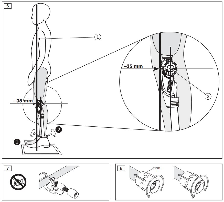 ottobock 3R80 Modular Knee Joint Instruction Manual - Fig 6,7,8