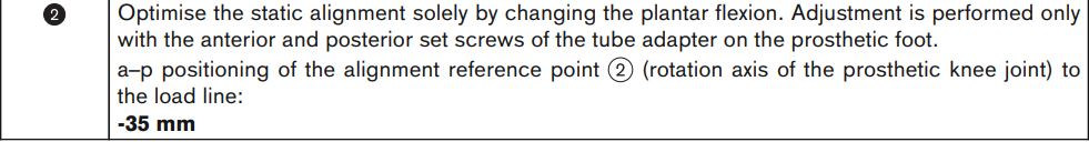 ottobock 3R80 Modular Knee Joint Instruction Manual - Static Alignment