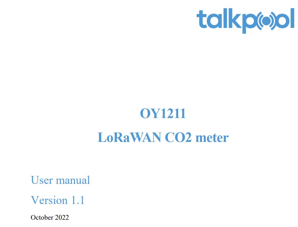 talkpool OY1211 LoRaWAN CO2 Meter User Manual