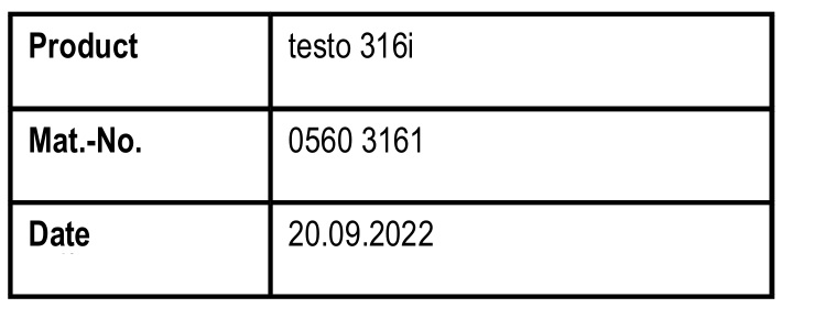 testo 316i Combustible Gas Leak Detector - Approval and Certifi cation