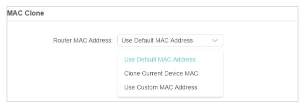 tp-link AX95 AX7800 Tri Band 8 Stream WiFi 6 Router - Choose an option as needed (enter the MAC address if Use Custom MAC