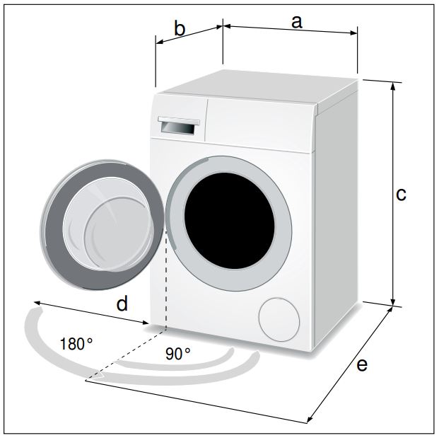 500 Series Compact Washer 1400 RPM WAW285H1UC User Manual - Appliance dimensions
