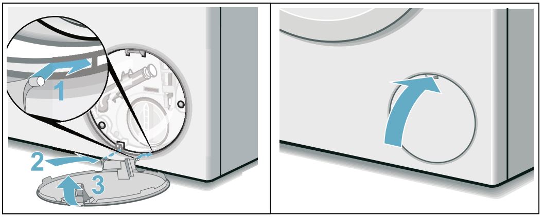 500 Series Compact Washer 1400 RPM WAW285H1UC User Manual - Snap the service cover in place at the hinges