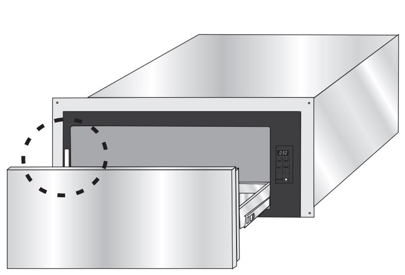 500 Series Warming Drawer 30'' HWD5051UC Stainless Steel User Manual - The data plate shows the model and serial number