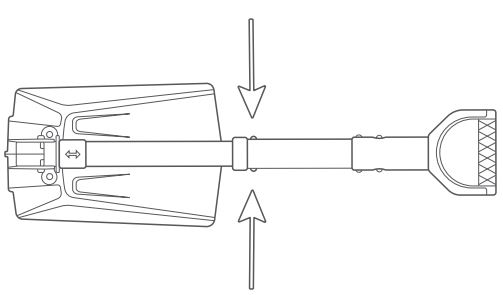 ASTROAI Multifunctional Folding Snow Shovel User Manual - Press the spring snap clip to retract