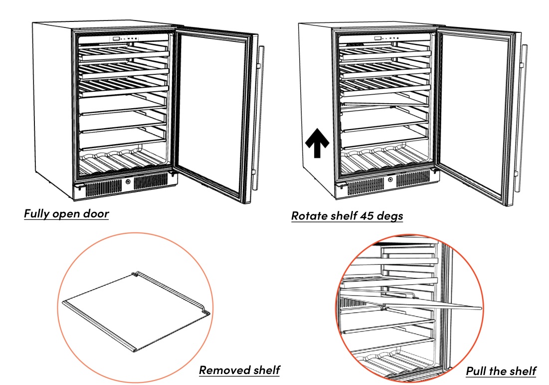 BLAZE BLZSSRF-15 Electric Refrigerator and Beverage Cooler - How to Remove the Shelves