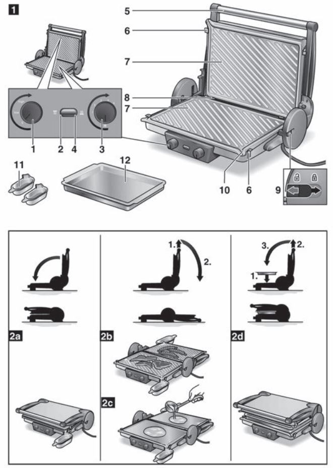 BOSCH TCG4215 Contact Grill Instruction Manual - Fig 1