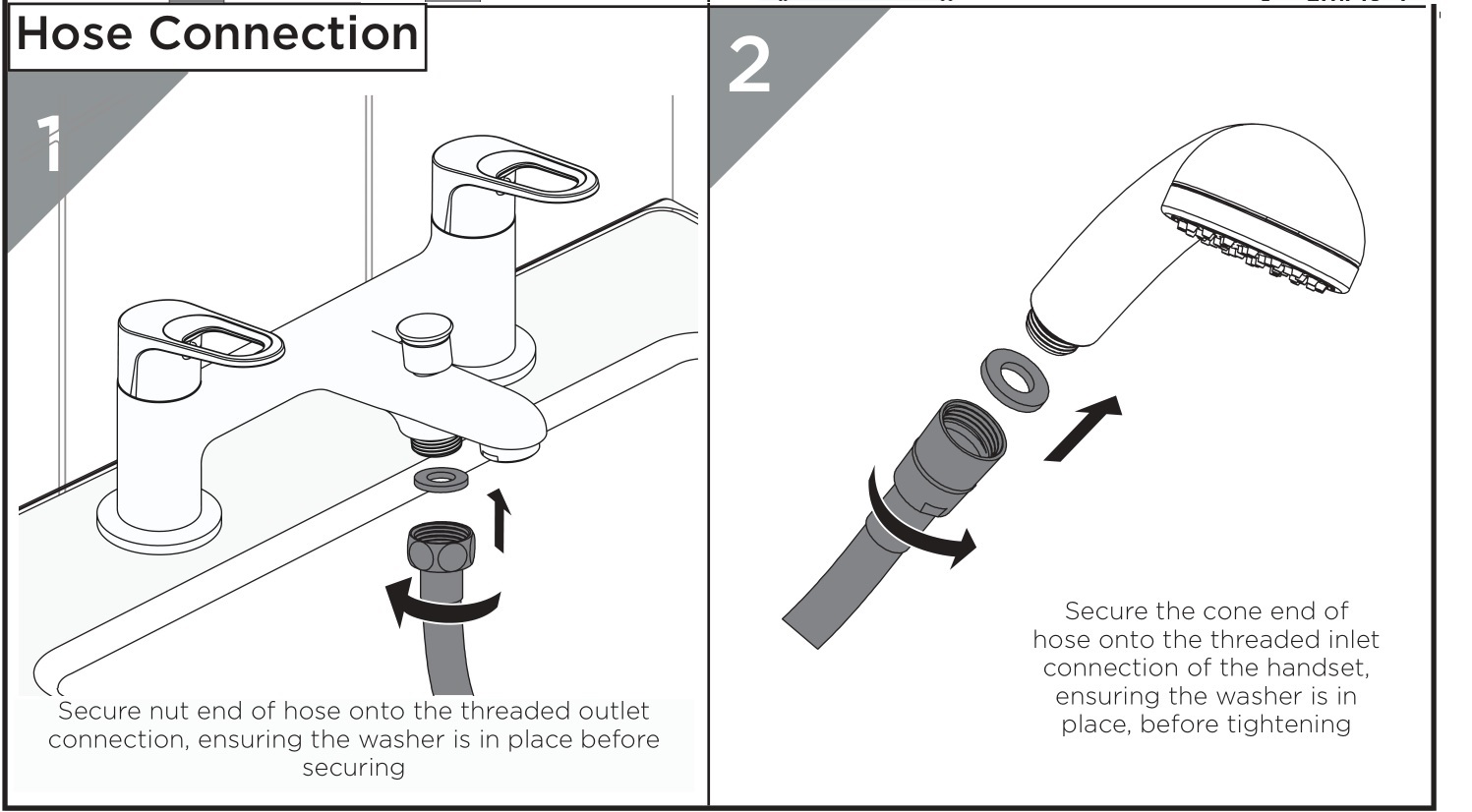 BRISTAN IRS-BSM-C Iris Chrome Bath Shower - Hose connection