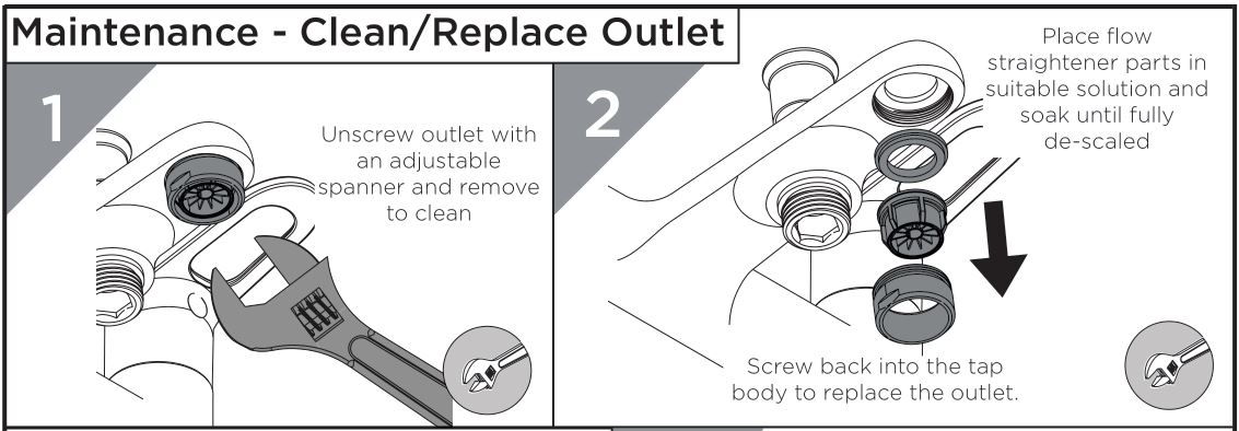 BRISTAN IRS-BSM-C Iris Chrome Bath Shower - Maintenance - Clean Replace Outlet