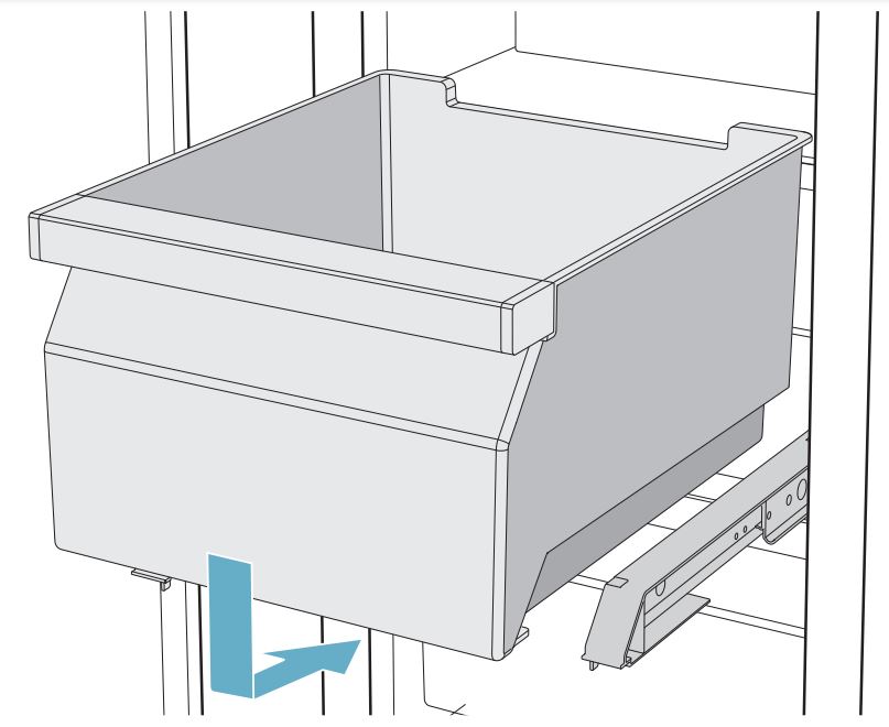 Benchmark® Built-in Bottom Freezer Refrigerator 36'' B36BT935NS-B36IT905NP-B30IB905SP-B30BB935SS flat hinge User Manual - You can insert the bin