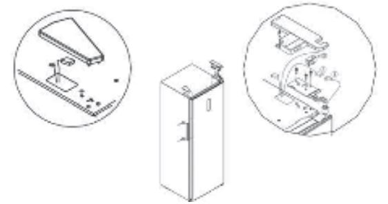 Continental Edison CECUF235NFW 238L Freezer User Manual - Remove the screws that fix the upper hinge and then remove the upper hinge