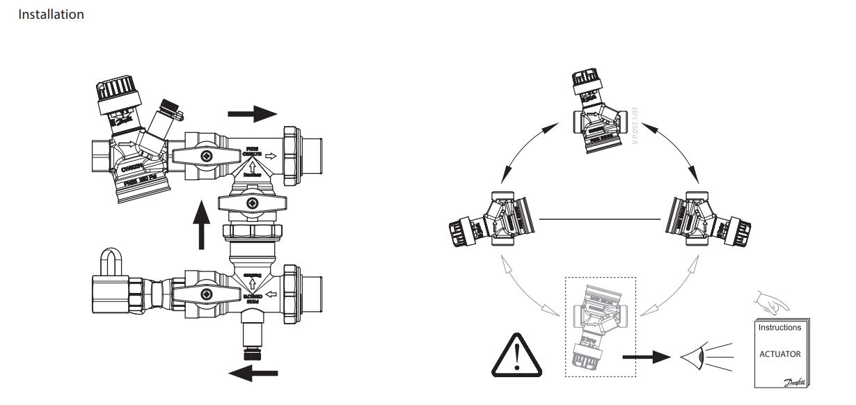 Danfoss AB-QM 4.0 Flexo Pressure Independent balancing and Control Valve - Installation