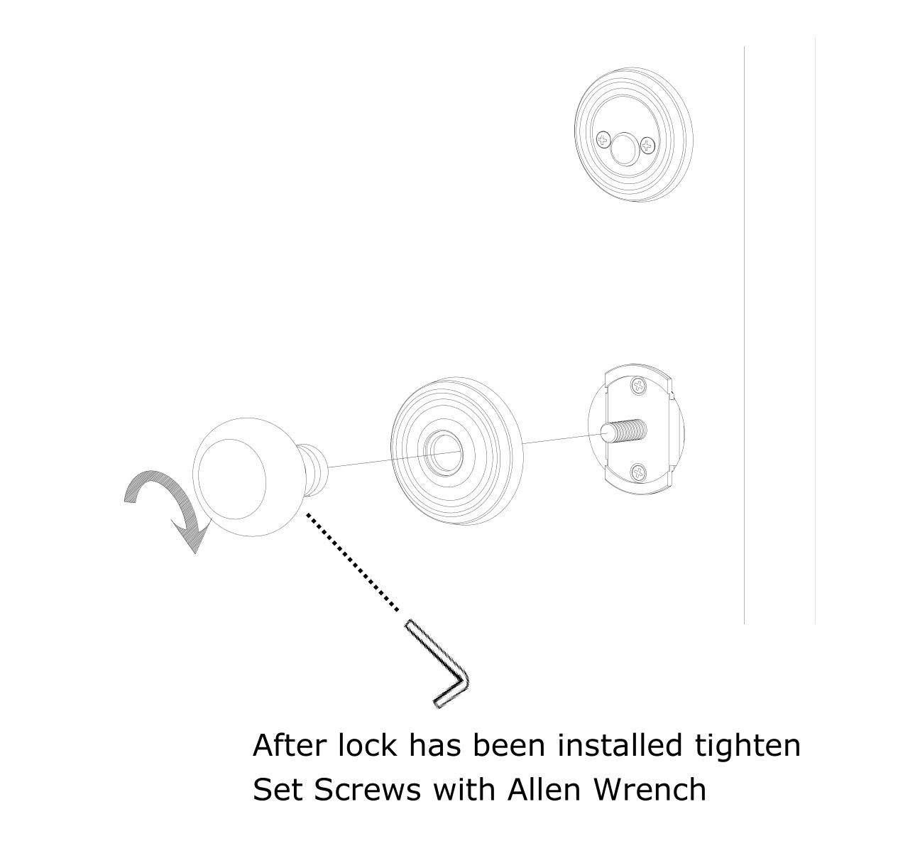 EMTEK Tubular Monolithic Entry Set Dummy - Install Lever knob 2