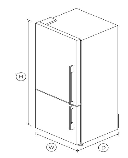 FISHER PAYKEL RF442BLXFD5 Freestanding Refrigerator Freezer User Guide - DIMENSIONS