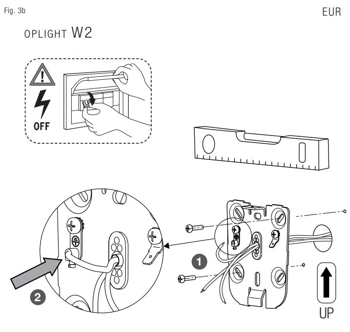 FLOS F4682009 Oplight W2 LED Dimmable Wall Lamp Instruction Manual - Fig. 3b