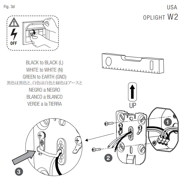 FLOS F4682009 Oplight W2 LED Dimmable Wall Lamp Instruction Manual - Fig. 3d