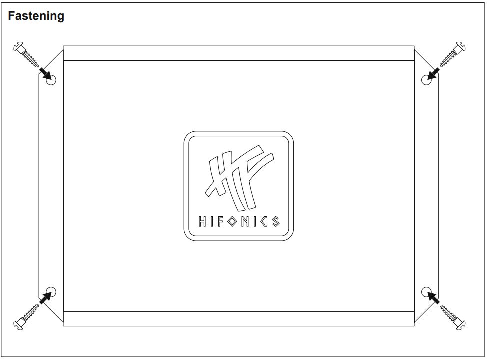 HIFONICS PLUTO II Digital Class D 2-Channel Amplifier User Manual - Fastening