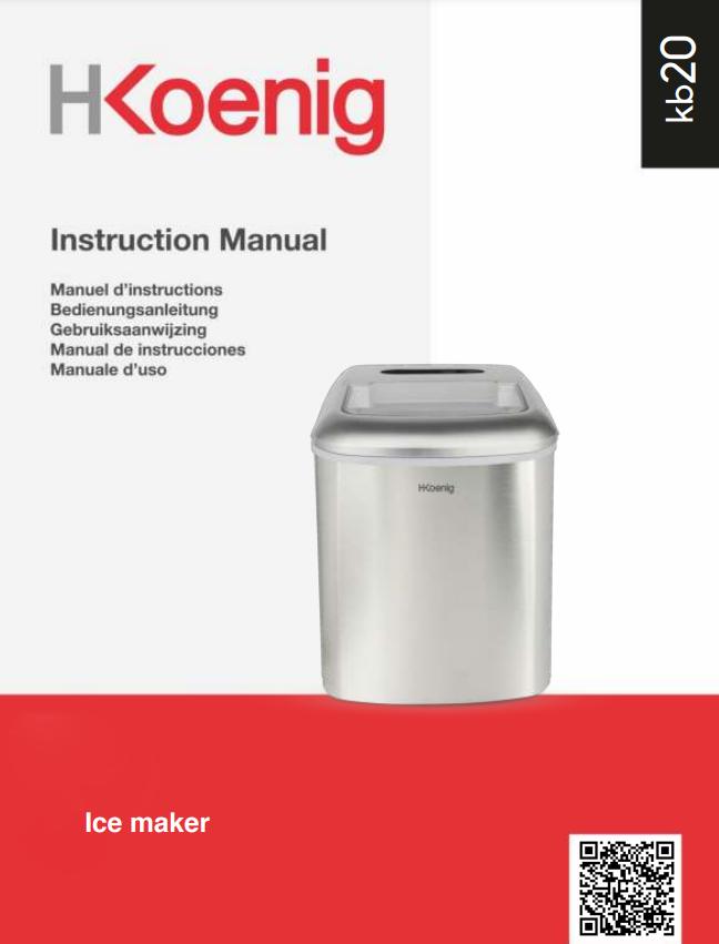 HKoenig KB20 Ice Cube Maker Instruction Manual