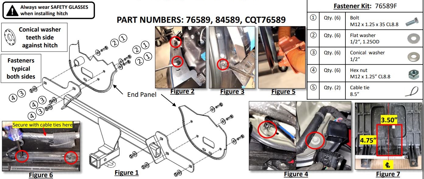 HORIZON GLOBAL CQT76589 Trailer Hitch Class III Instruction Manual - Fig 1,7